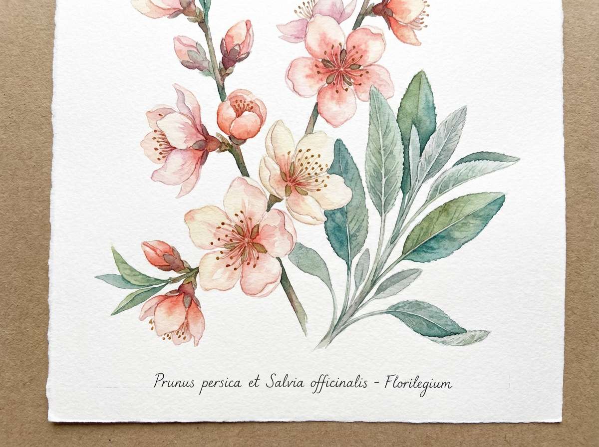 watercolor peach florals