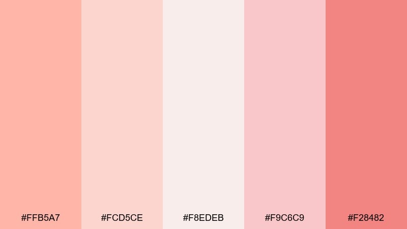 peach sorbet warm color palette with hex codes