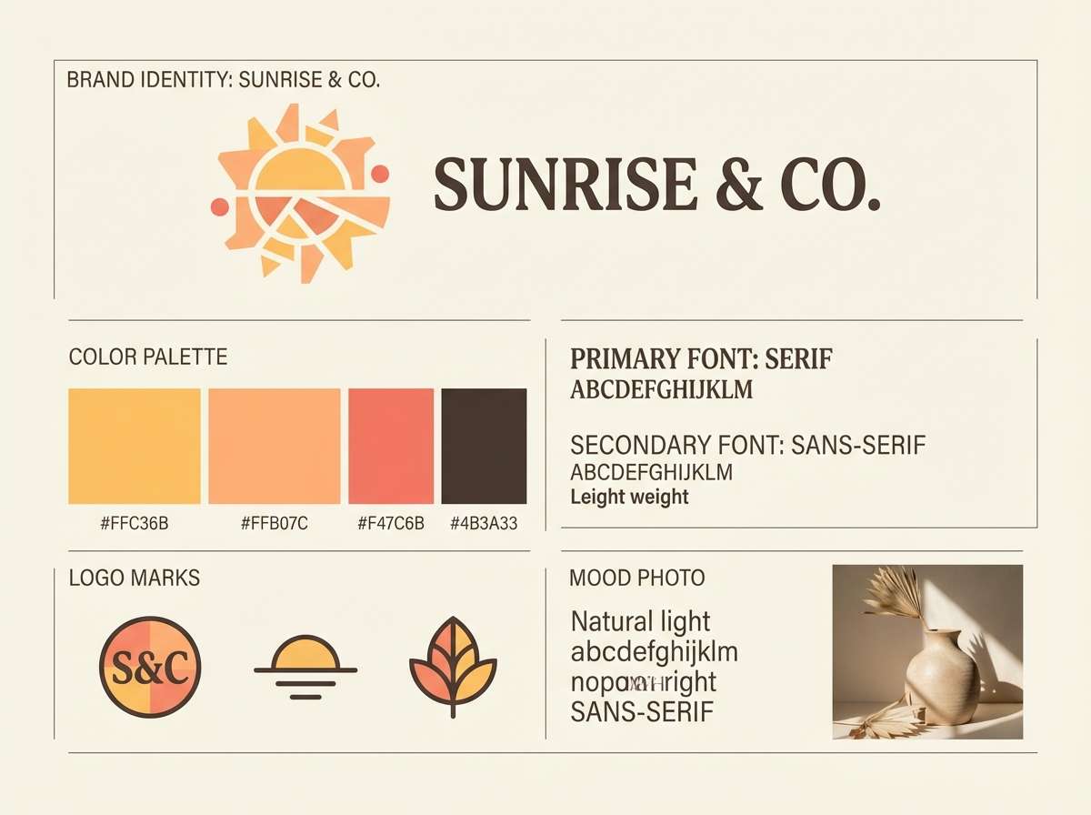 apricot sunrise brand board
