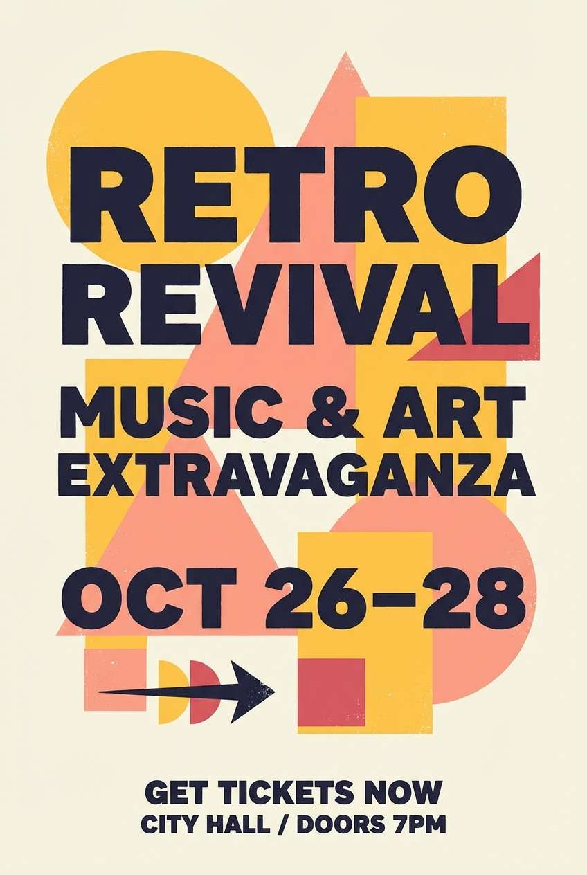 retro peach diner poster