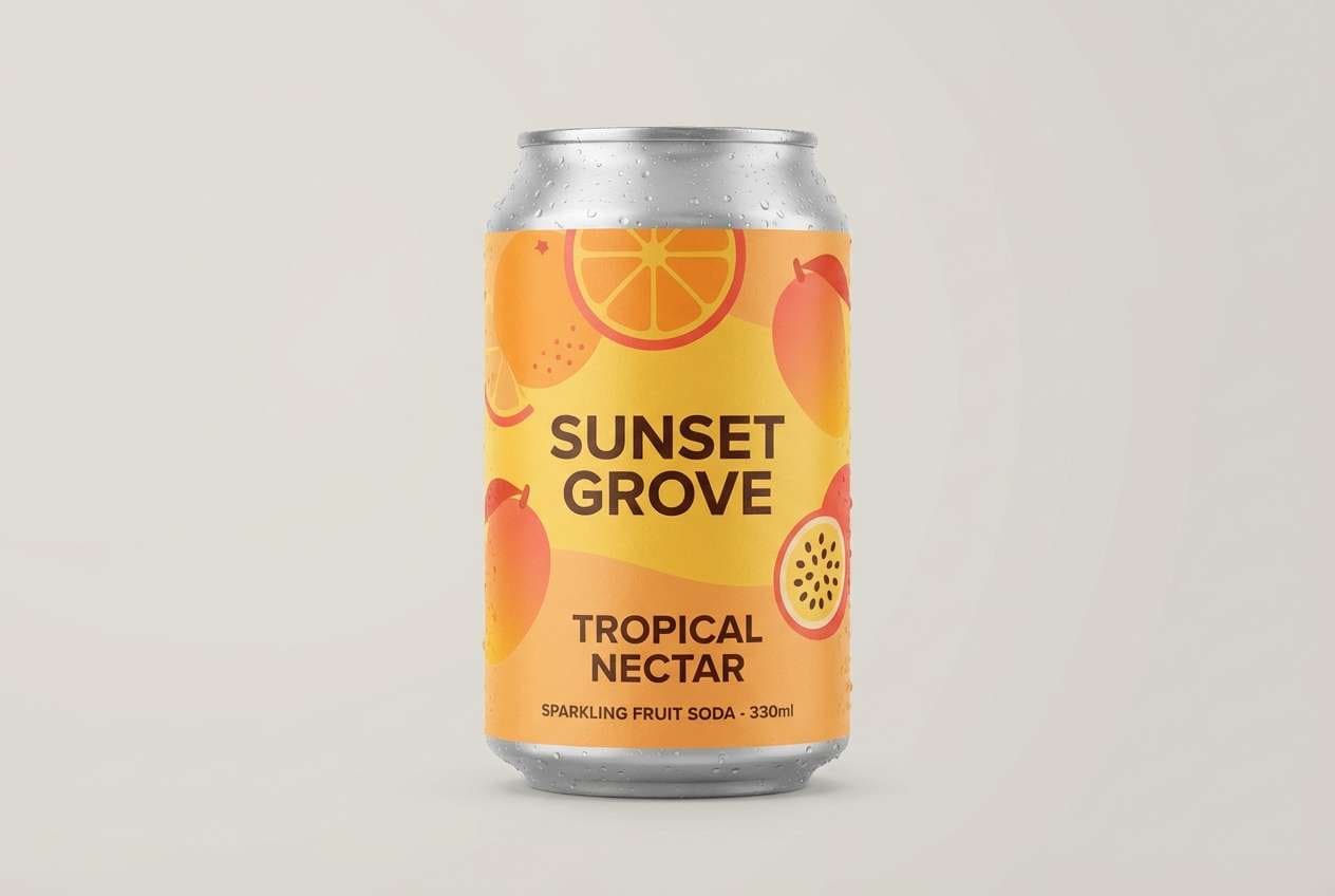 mango peach soda can