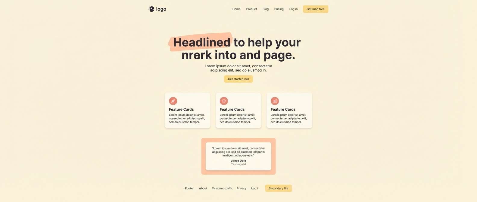 modern web landing ui