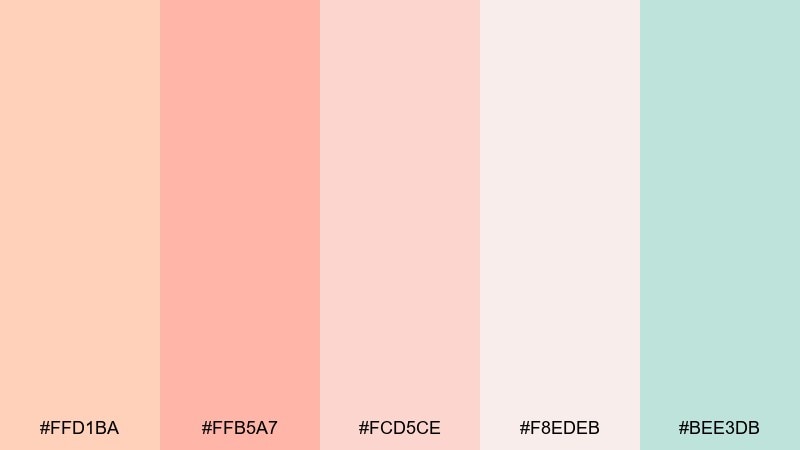 peachy chalk kids color palette with hex codes