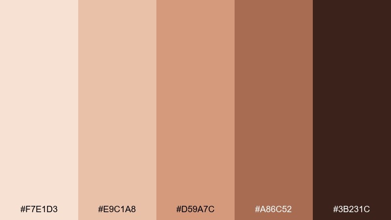 peachy mesa desert sand color palette with hex codes