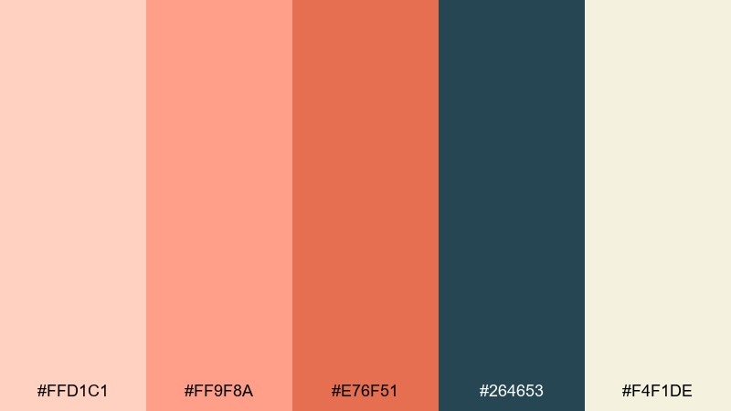 peachy soundstage studio color palette with hex codes