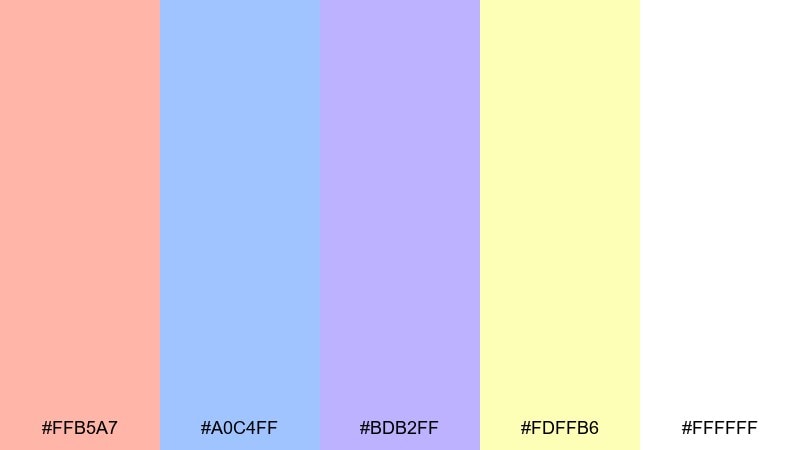 peachy sprinkle blue gender reveal color palette with hex codes