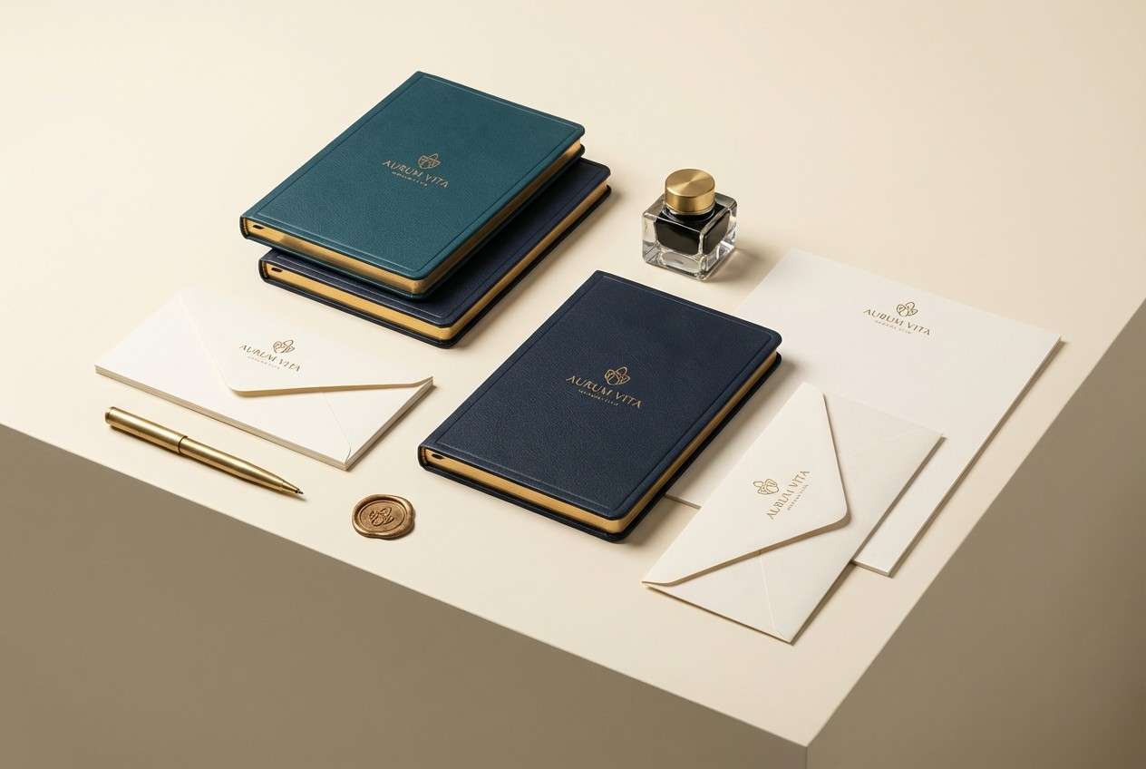 luxury teal gold stationery
