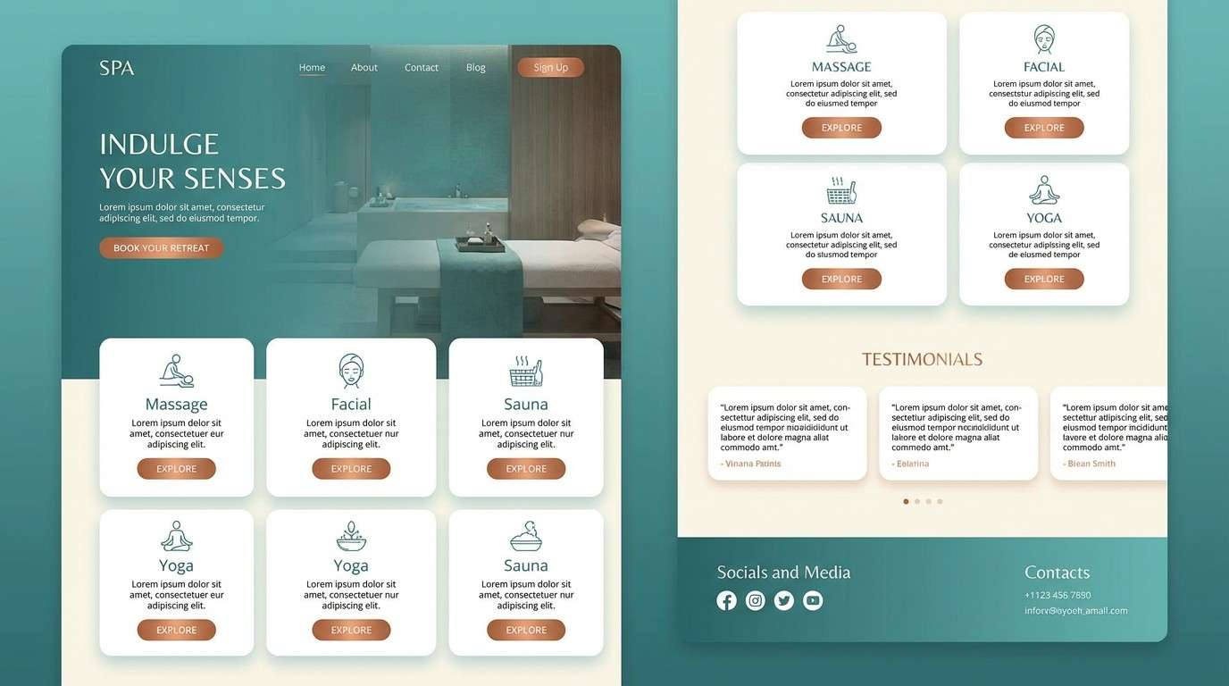 spa ui in peacock color scheme