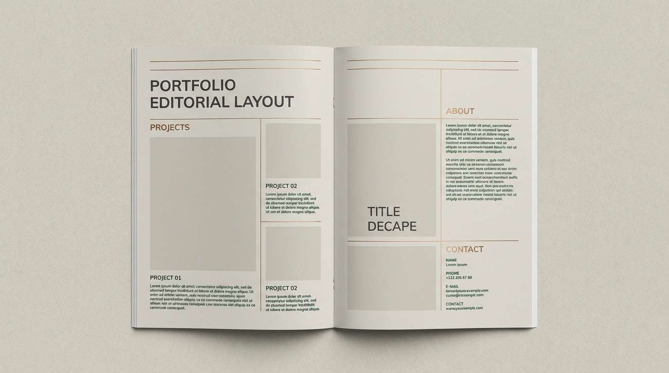 bronze teal portfolio layout