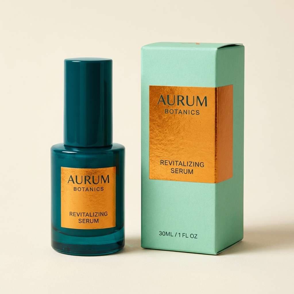 teal amber skincare packaging