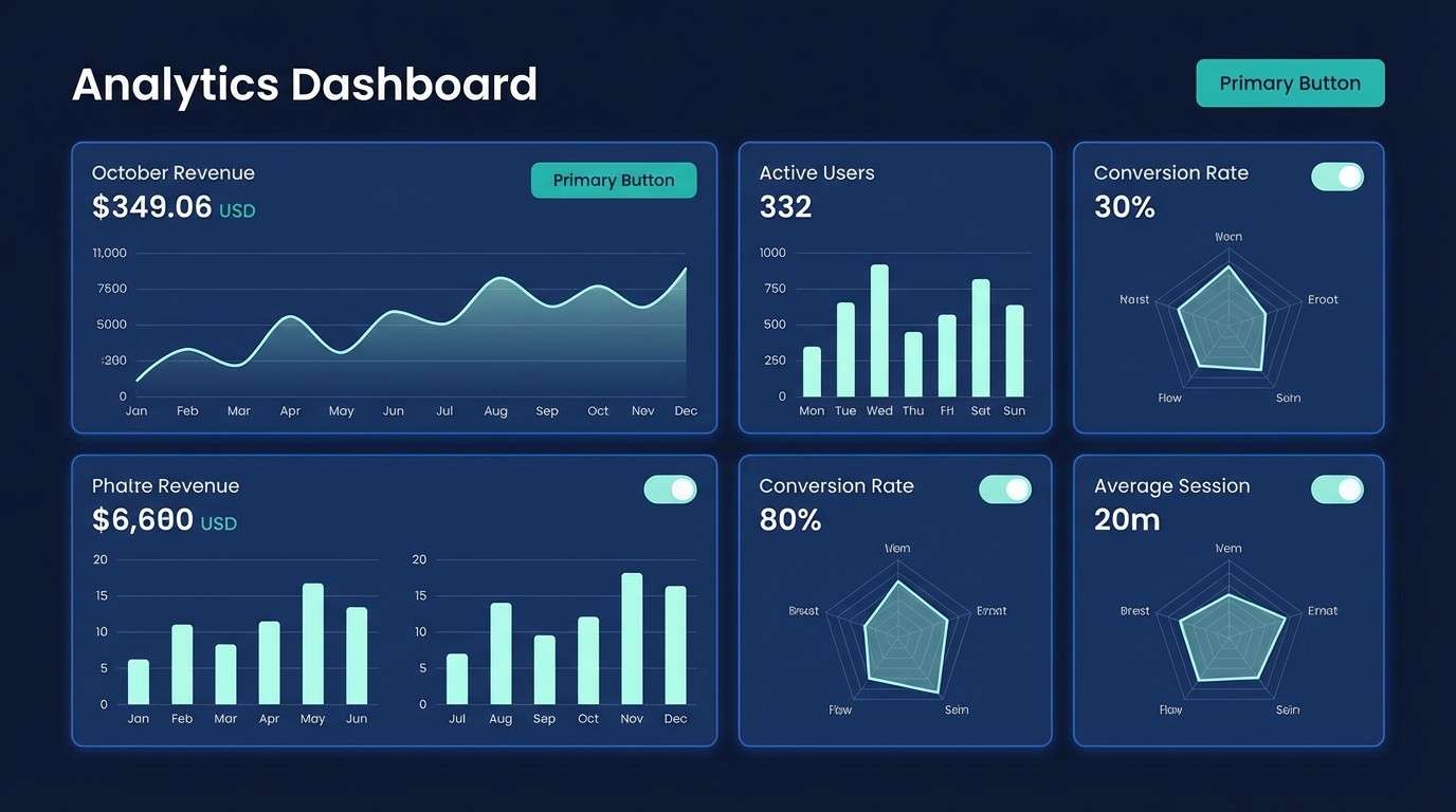 dark teal dashboard ui