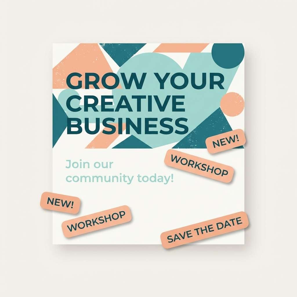 teal peach social template