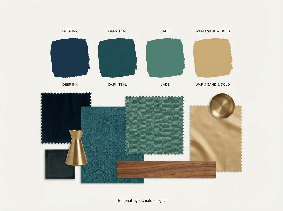 ink jade decor moodboard