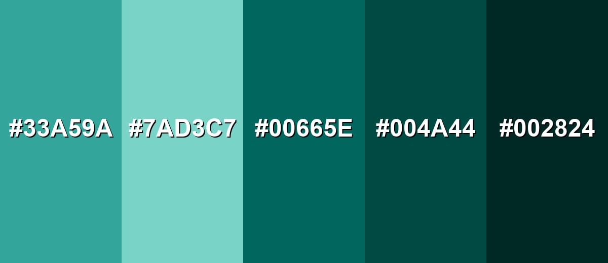 shades and variations of peacock-green