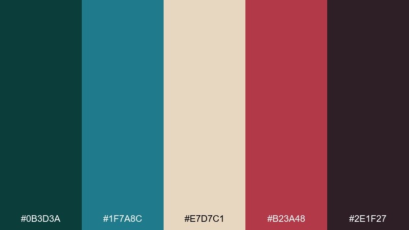 peacock library grandmillennial color palette with hex codes