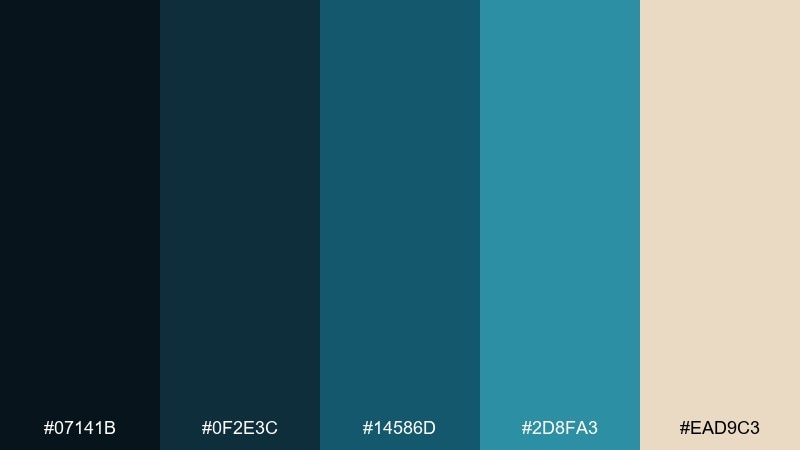 peacock shadow color palette with hex codes