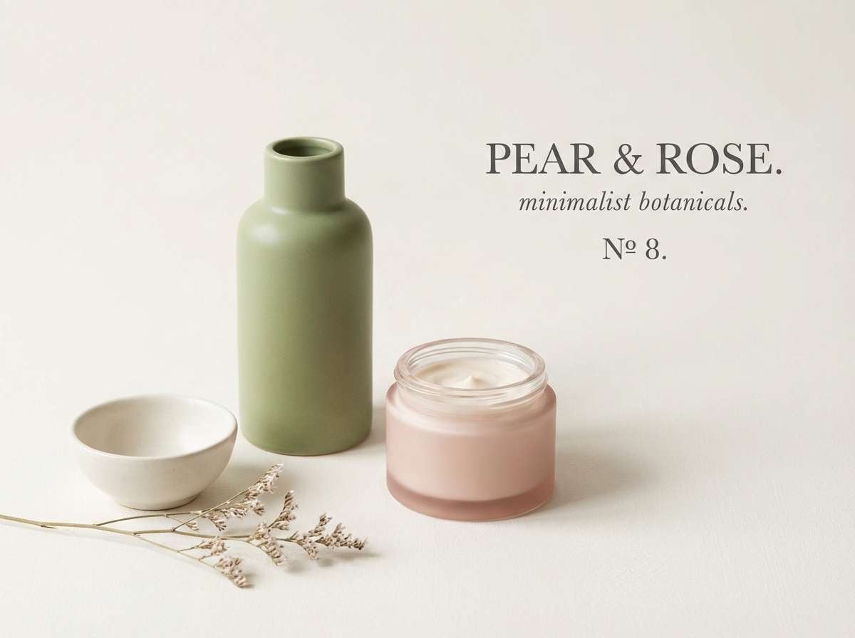 skincare ad in pear tones