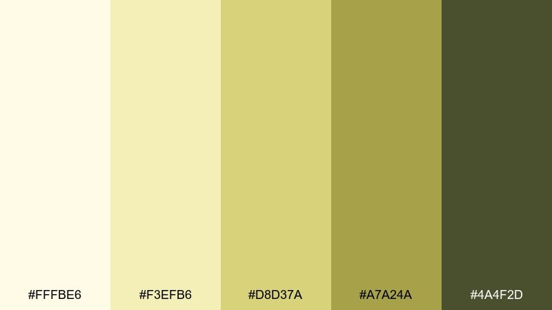 pear fizz white wine color palette with hex codes