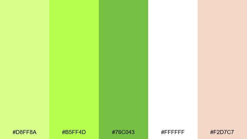 pear sorbet lime color palette with hex codes