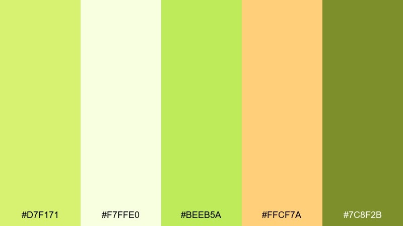 pear sorbet pear color palette with hex codes