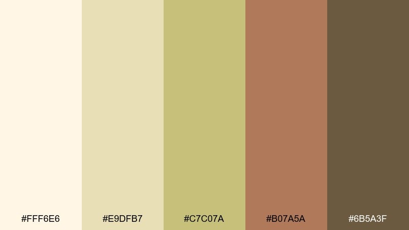 pear tart picnic cottagecore color palette with hex codes