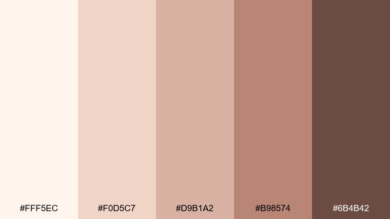 pearl and copper rose gold champagne color palette with hex codes