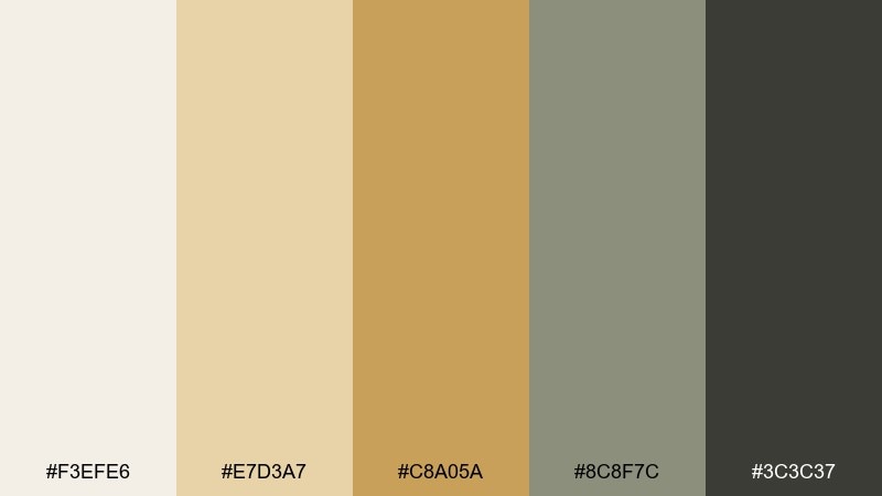 pearl and ochre impressionist color palette with hex codes