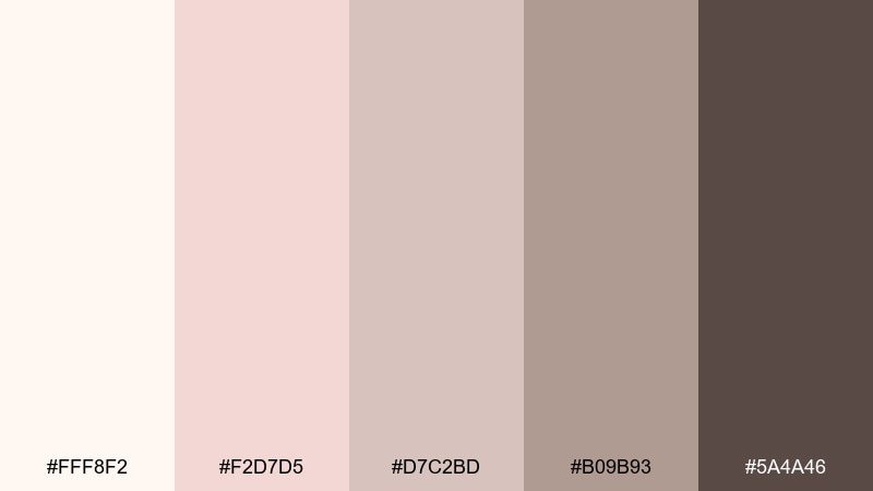 pearl blush neutrals tea party color palette with hex codes