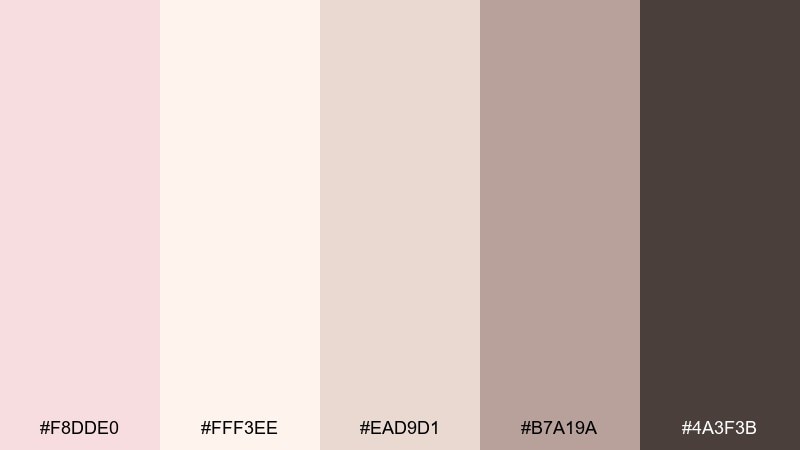 pearl boutique champagne pink color palette with hex codes