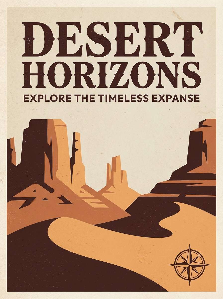 desert travel poster design