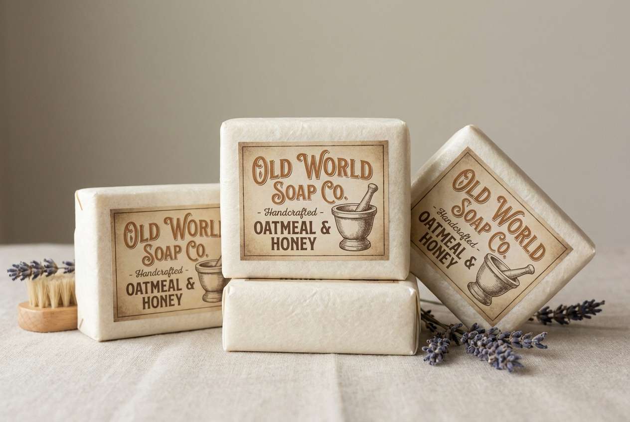 handmade soap label mockup
