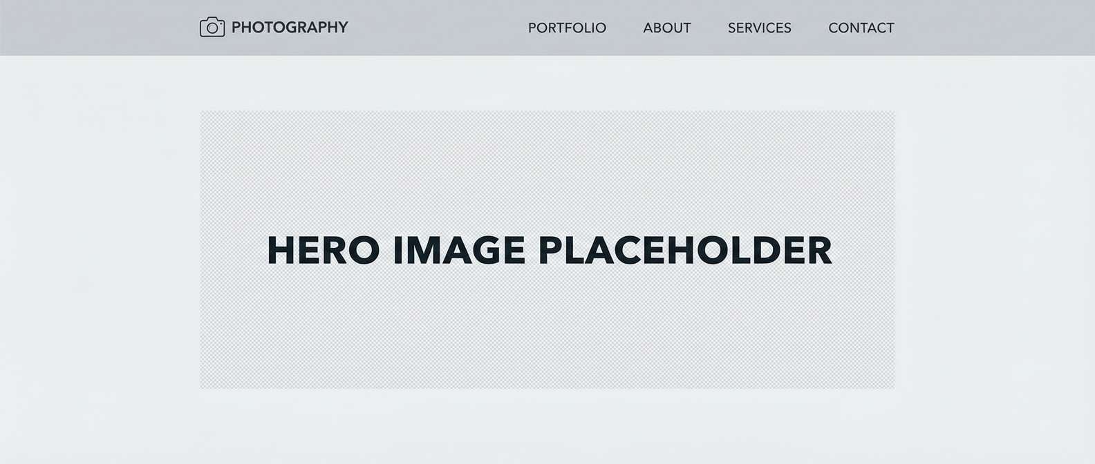 photography website header ui