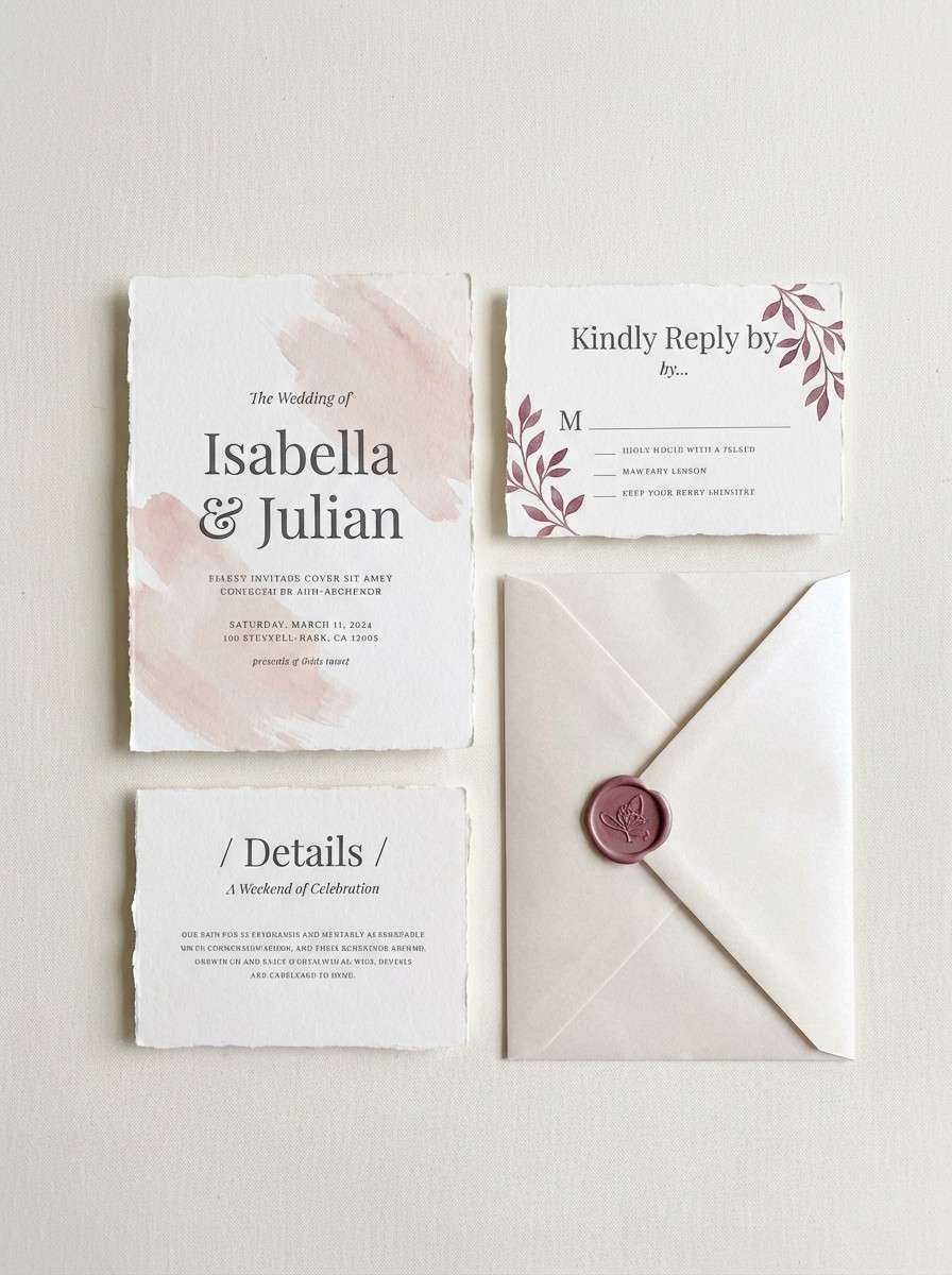 blush bridal invitation design