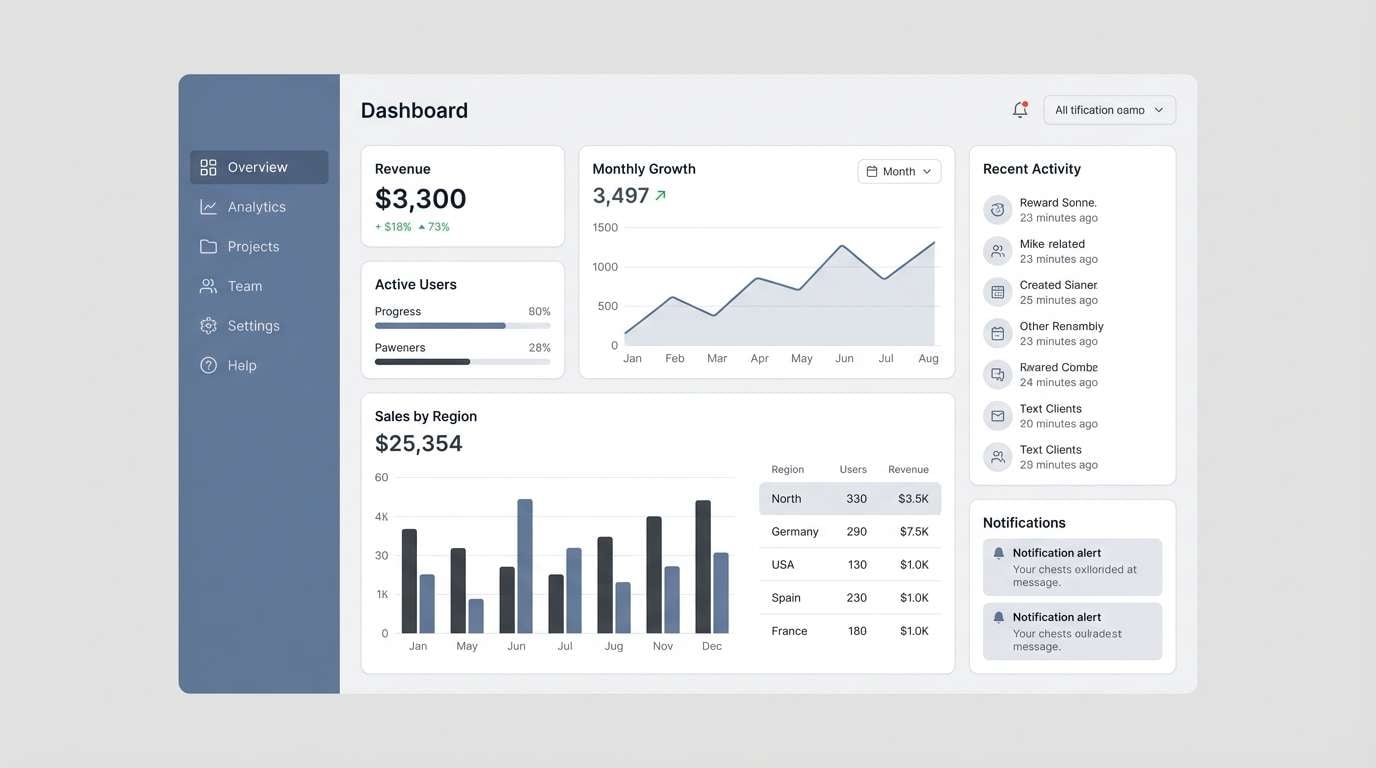 gray saas dashboard ui