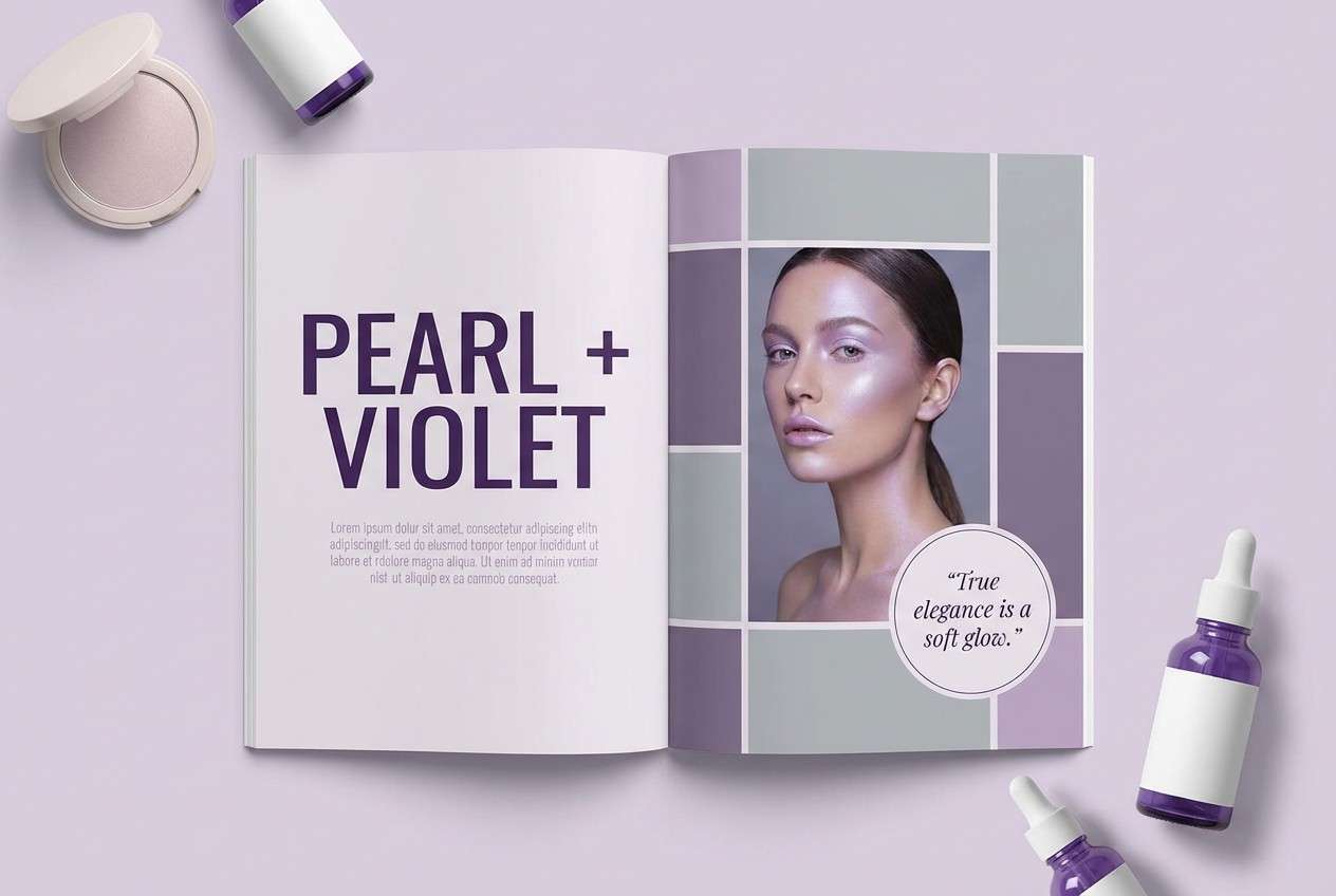 lavender beauty editorial layout