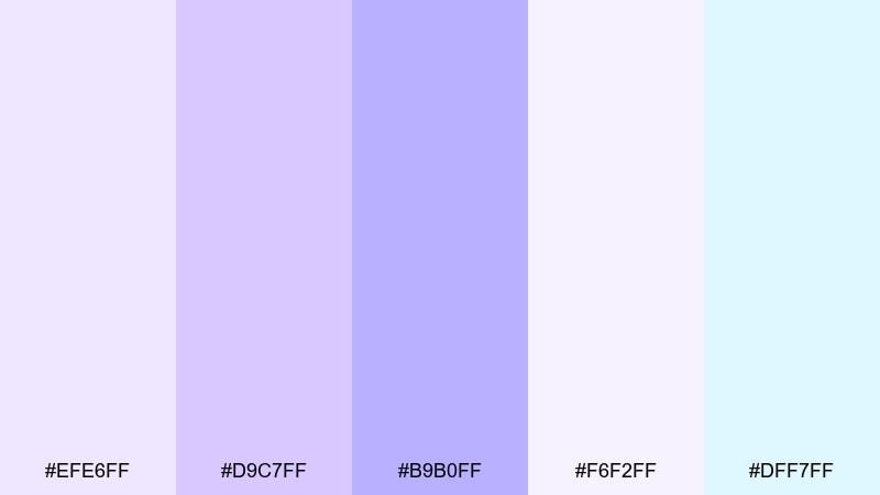 pearl lilac mist bubbles color palette with hex codes