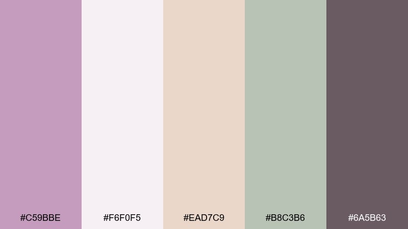 pearl nursery calm color palette with hex codes