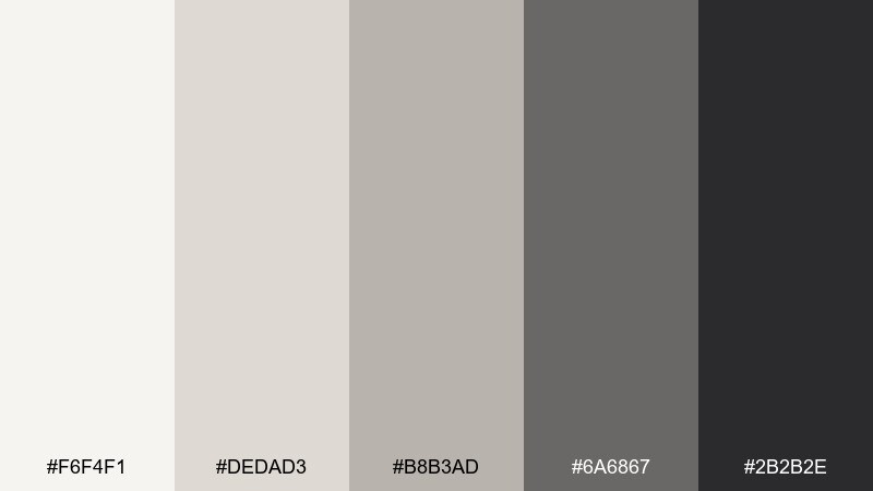 pearl pewter formal color palette with hex codes