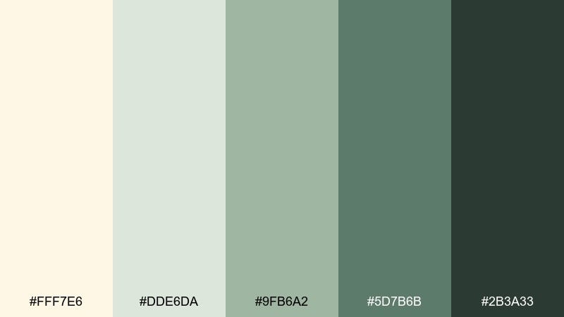 pearl sage calm color palette with hex codes