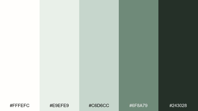 pearl sage calm color palette with hex codes