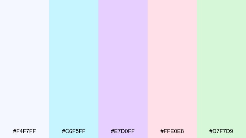 pearl skyline holographic color palette with hex codes