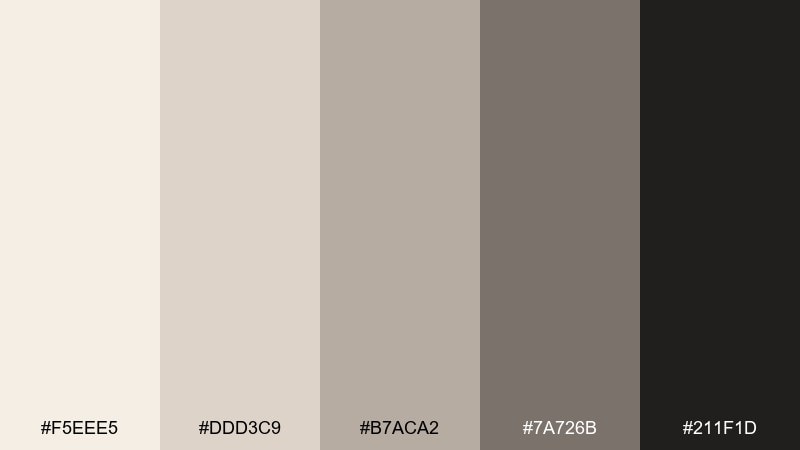 pearl smoke bone color palette with hex codes