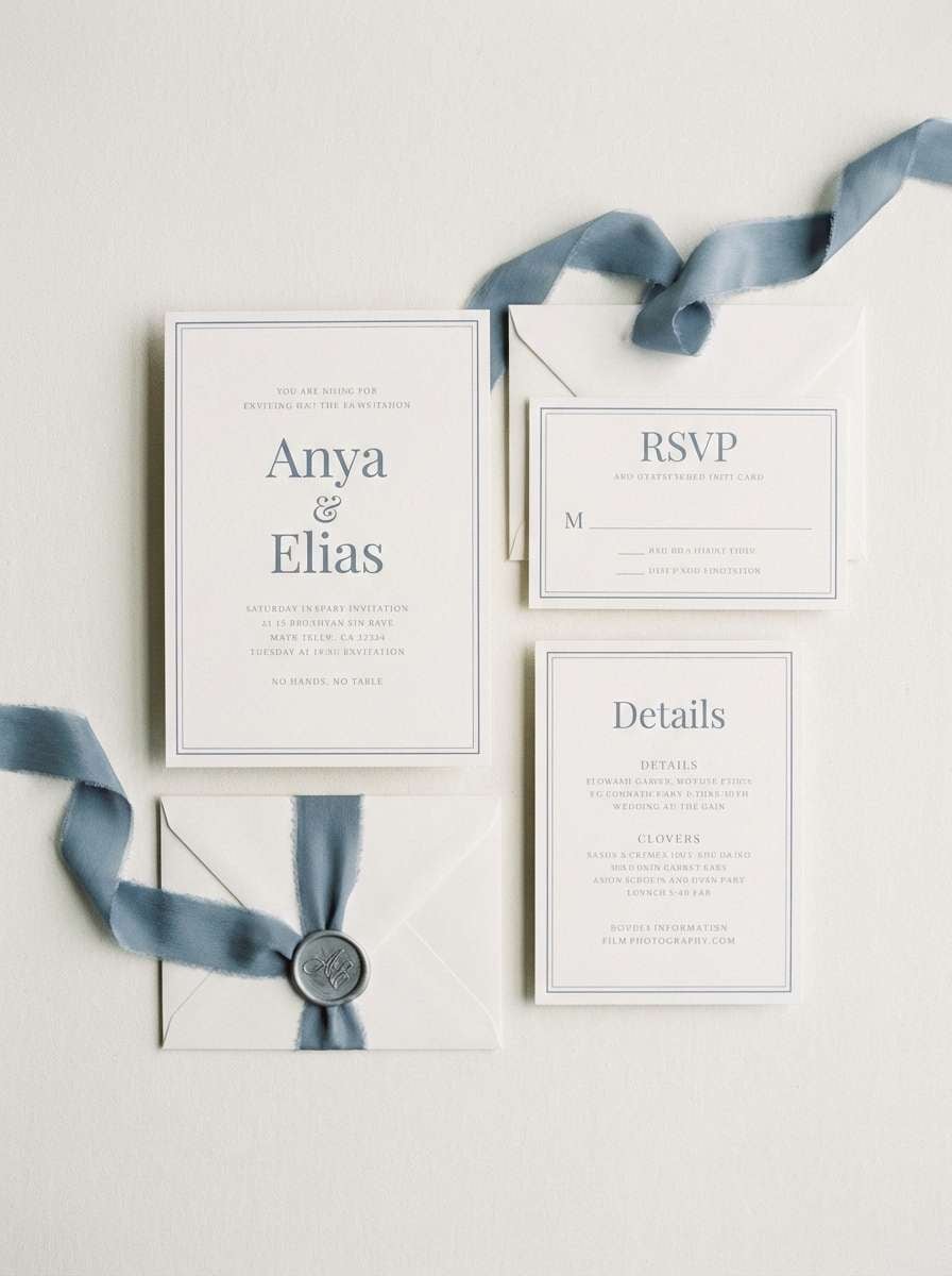 pearl wedding invitation with nautical tones