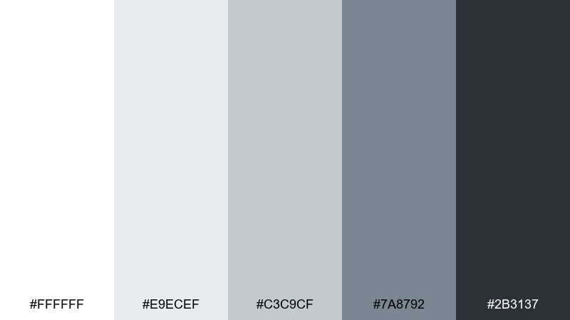 pebble & cloud scandinavian color palette with hex codes