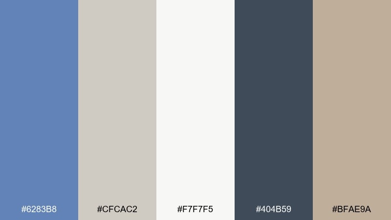 pebble and pearl glaucous color palette with hex codes