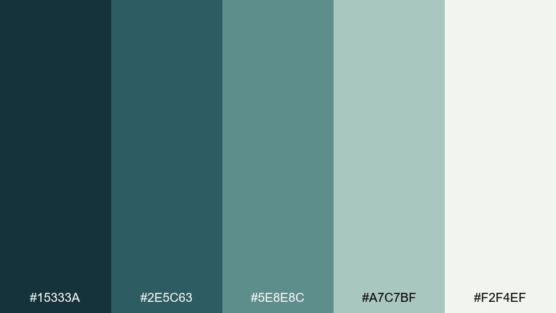 pebble creek rainforest color palette with hex codes
