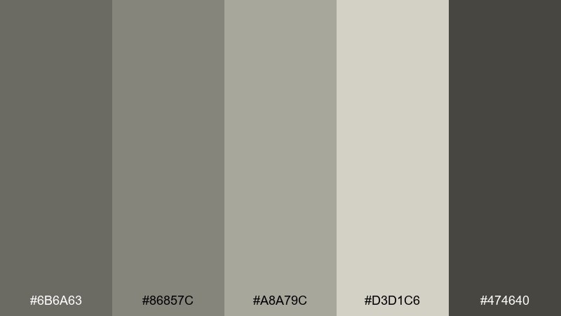 pebble drift drab color palette with hex codes