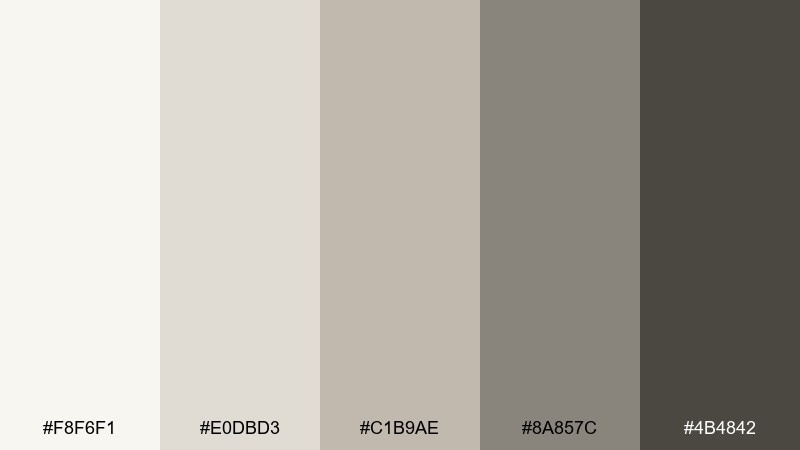 pebble path neutral color palette with hex codes
