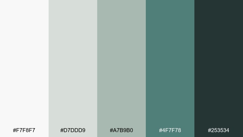 pebble path waterfall color palette with hex codes