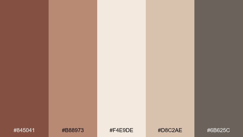 pecan sandstone ease chestnut color palette with hex codes